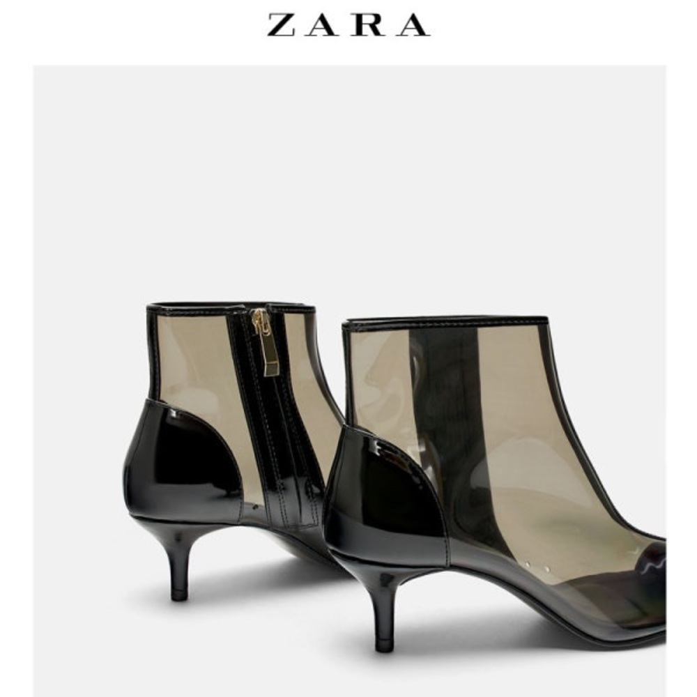 NWT ZARA women's shoes plastic Pump and Booties